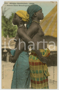 1920ca SENEGAL Jeunes filles Mandingues NU ETHNIQUE Carte postale FP NV  Cartolina postale d'epoca, viaggiata.EDITORE: Collection g&eacute;n&eacute;rale Fortier, DakarCONDIZIONI: POOR (mancanza all'angolo superiore sinistro)FORMATO: FP    originale e autentica 1