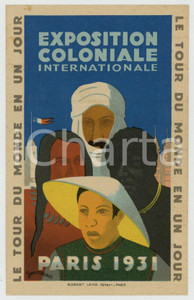 1931 PARIS Exposition Coloniale - Le tour du monde en un jour *ill. DESMEURES  Cartolina postale d'epoca, non viaggiata, illustrata da Victor Jean Desmeures.CONDIZIONI: G FORMATO: FP    originale e autentica 1