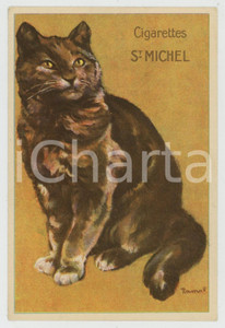 1910 ca CIGARETTES ST. MICHEL Cat - Artist RAMAH Henri RAEMAEKER Postcard (9)  Cartolina d'epoca, non viaggiata. FAIR/discreto Lievi smussature agli angoli Formato: FP originale e autentica 1
