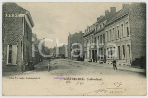 1904 CORTEMARCK - BELGIQUE Statienstraat - Carte postale FP VG  Cartolina d'epoca, viaggiata. FAIR/discreto Lievi smussature agli angoli, piegatura all'angolo superiore sinistro547 Formato: FP originale e autentica 1