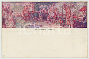 1910 ca Artiste Fernand ALLARD L'OLIVIER Les loisirs de l'ouvrier - Cartolina FP  Cartolina postale d'epoca, non viaggiata.CONDIZIONI: FAIRFORMATO: FP    originale e autentica 1