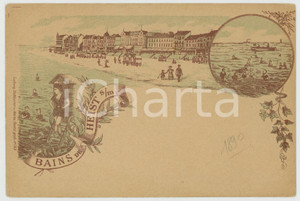 1890 ca BELGIQUE Bains de HEIST-SUR-MER Carte postale ILLUSTRÉE FP NV  Cartolina postale d'epoca, non viaggiata.CONDIZIONI: FAIRFORMATO: FP    originale e autentica 1