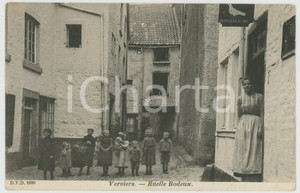 1903 VERVIERS (BELGIQUE) Ruelle Bodeux - Carte postale ANIMEE enfants CPA  Cartolina postale d'epoca, viaggiata.CONDIZIONI: F (piccola piegatura angolare)FORMATO: FP    originale e autentica 1