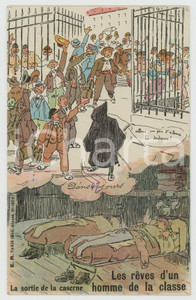1910 ca FRANCE - CASERNE - Les rêves d'un homme de la classe - Carte postale  Cartolina postale d'epoca, scritta ma non viaggiata. GOOD/buono  Formato: 9x14 cm originale e autentica 1