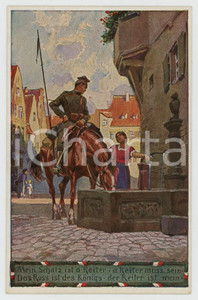 1915 ca WW1 - DEUTSCHLAND Mein schatz ist a reiter ILLUSTRATED Postcard FP NV  Cartolina postale d'epoca, non viaggiata ma con nota manoscritta al verso. FAIR/discreto Lievi smussature agli angoli Formato: FP originale e autentica 1