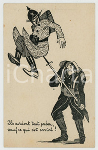 Cartolina originale da collezione 1915 ca WW1  HUMOUR Ils avaient tout prÃ©vu sauf ce qui est arrivÃ©  Postcard FP 1