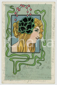 1901 ART NOUVEAU Belles Femmes - Blonde woman - Illustrated postcard  Cartolina postale d'epoca, viaggiata.CONDIZIONI: P (piegature laterali)FORMATO: FP    originale e autentica 1