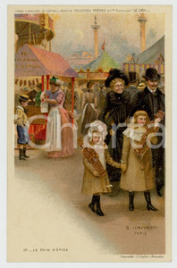 Cartolina originale da collezione 1910 ca Artist Basile LEMEUNIER  DELHAIZE FrÃ¨res  Pain d Ã©pice Postcard nÂ° 18 1
