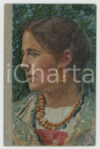 1904 Basilio CASCELLA - COSTUMI ABRUZZO Serie III - Donna - Cartolina  Cartolina postale d'epoca, su cartoncino, viaggiata. GOOD/buono  Formato: 9x14 cm originale e autentica 1