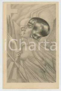 1930 ca Artist Jan TOOROP Mapjie No. II - Original postcard  Cartolina postale d'epoca, non viaggiata. POOR/danneggiato residuo cartaceo e di colla al verso Formato: 9x14 cm originale e autentica 1