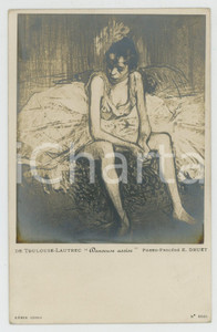 Cartolina originale da collezione 1920 ca ART Henri de TOULOUSELAUTREC Danseuse assise  Postcard photo DRUET 1