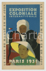 1931 PARIS Exposition Coloniale Internationale - ill. Victor DESMEURES *Postcard  Cartolina postale d'epoca, non viaggiata. GOOD/buono  Formato: 9x14 cm originale e autentica 1