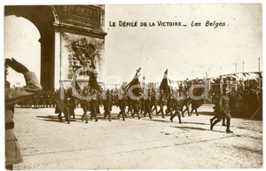 1919 WWI PARIS Défilé de la Victoire - Les Belges - Carte postale Cartolina postale d'epoca, non viaggiata. GOOD/buono  Formato: 14x9 cm originale e autentica 1
