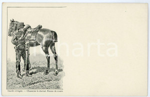 Cartolina originale da collezione 1900 ca ARMEE BELGE Garde civique  Chasseur Ã  cheval  Tenue de route Postcard 1