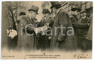 1906 PARIS La manifestation du Ier Mai - Le Préfet de Police *Carte postale  Cartolina postale d'epoca, viaggiata. FAIR/discreto piccola impressione di inchiostro al verso Formato: 14x9 cm originale e autentica 1