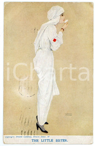1918 Artist Raphael KIRCHNER The Little Sister - RARE Illustrated Postcard  Cartolina postale d'epoca, illustrata, viaggiata.CONDIZIONI: P (piegature angolari)FORMATO: FPEDITORE: Delta Fine Art Co, London     originale e autentica 1