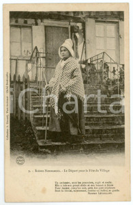 Cartolina originale da collezione 1900 ca NORMANDIE ScÃ¨nes normandes DÃ©part pour la FÃªte du village Carte postale 1