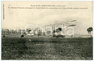 Cartolina originale da collezione 1910 NANCYJARVILLE Lieutenant FEQUANT GÃ©nÃ©ral MAUNOURY partant  Carte postale 1