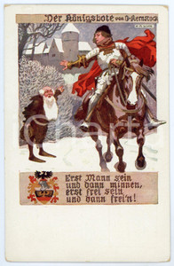 1910 ca Artist K. A. WILKE Der Königsbote von O. KERNSTOCK - Postcard  Cartolina postale d'epoca, non viaggiata. GOOD/buono  Formato: 9x14 cm originale e autentica 1