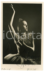 1949 BUENOS AIRES - CLASSICAL BALLET - Olga Ehtel FERRI dancer AUTOGRAPHED photo Fotografia d'epoca, con autografo. CONDIZIONI: P (evidente piegatura al lato sinistro)FORMATO:  12x18 cm     originale e autentica 1