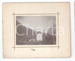 1900 ca MACUGNAGA - VALLE ANZASCA Chiesa Santa Maria Assunta - Foto 8x7 cm  Fotografia d'epoca su cartoncino rigido. FAIR/discreto Lievi smussature agli angoli Formato: 8x7 cm originale e autentica 1