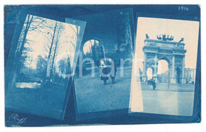 1914 MILANO Arco della Pace - Vedutine con bambini - Foto Raffaele PEDRETTI  Fotografia d'epoca in formato cartolina postale.FOTOGRAFO: Raffaele Pedretti FAIR/discreto Lievi smussature agli angoli Formato: FP originale e autentica 1