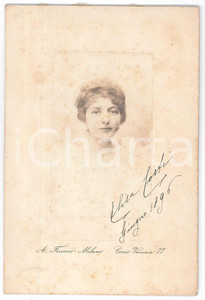 Fotografia d epoca originale 1896 MILANO Ritratto di Elisa CORTI  Foto A. FERRARIO 11x16 cm 1