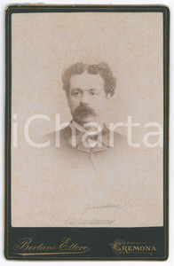 Fotografia d epoca originale 1890 ca MILANO Giovanni CADOLINI patriota  Ritratto  Foto Ettore BERTANI 11x16 1