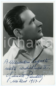 1953 LIRICA Tenore Giacinto PRANDELLI - Foto con AUTOGRAFO 11x17 cm Fotografia d'epoca, con autografo. CONDIZIONI: GFORMATO:  11x17 cmFOTOGRAFO: Renzo Cinti - Roma     originale e autentica 1