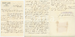 1930 GENOVA Lettera Antonio DELLA VECCHIA - Associazione di Cultura Letteraria Lettera interamente manoscritta del prof. Antonio Della Vecchia, segretario generale dell'Associazione di Cultura Letteraria e Scientifica di Genova, per la nomina di un socio.Su carta intestata dell'associazione.CONDIZIONI: F (piegature d'epoca; residuo cartaceo all'ultima pagina)PAGINE: 4 (3 scritte)     originale e autentica 1