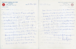1968 MILANO Lettera Aldo ROSSINI - Associazione Nazionale del Fante - AUTOGRAFO Lettera interamente autografa, su carta intestata.CONDIZIONI: G (piegature d'epoca)PAGINE: 1 (2 facciate)    originale e autentica 1
