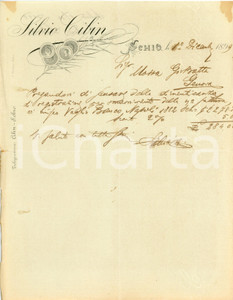 1899 SCHIO (VI) Ditta Silvio CILIN - Lettera commerciale Lettera commerciale d'epoca, su carta intestata, manoscritta.CONDIZIONI: FAIR (piegature d'epoca, strappo al margine sinistro e macchie al margine superiore)PAGINE: 1    originale e autentica 1