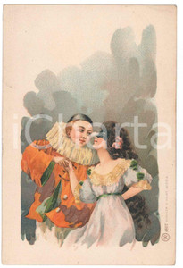1900 ca CARNEVALE - MASCHERE - Pierrot al ballo - Cartolina postale  Cartolina postale d'epoca, non viaggiata.CONDIZIONI: GFORMATO: 9x14 cmEDITORE: Winkler &amp; Voigt, Leipzig    originale e autentica 1
