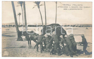 1915 ca TRIPOLI ITALIANA Soldati trasportano equipaggiamento - Cartolina FP NV  Cartolina postale d'epoca, non viaggiata.CONDIZIONI: FAIR (lievi smussature agli angoli)FORMATO: FP    originale e autentica 1