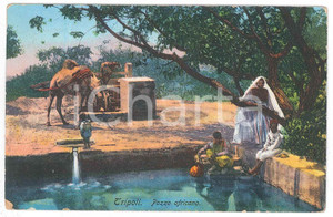 1912 TRIPOLI - LIBIA Pozzo africano - Cartolina ANIMATA FP NV  Cartolina postale d'epoca, viaggiata.CONDIZIONI: POOR (lievi smussature agli angoli, sbrecciature ai margini)FORMATO: FP    originale e autentica 1