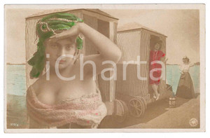 1907 BEAUTIES BATHING - Women - RARE postcard RISQUE Oranotypie coloured  Cartolina postale d'epoca, viaggiata.CONDIZIONI: GFORMATO: FP    originale e autentica 1