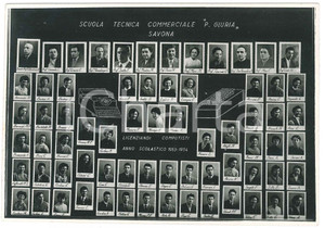 1954 SAVONA Scuola Tecnica Commerciale "P. Giuria" Licenziandi computisti *Foto Fotografia d'epoca.CONDIZIONI: G FORMATO: 16x12 cm    originale e autentica 1