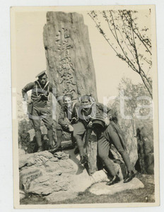 1935 ca CINA TIENTSIN Leoni di SAN MARCO - Monumento (2) *Foto Fotografia d'epoca. GOOD/buono Lievi smussature angolari Formato: 8x6 originale e autentica 1