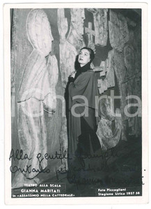 1958 MILANO TEATRO ALLA SCALA Soprano Gianna MARITATI - Foto con AUTOGRAFO Fotografia seriale d'epoca, con autografo. CONDIZIONI: F (lievi ondulature e minime smussature angolari)FORMATO: 10x15 cm     originale e autentica 1