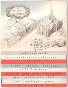 1951 AA..VV. Milano e le sue più importanti manifestazioni - Opuscolo TURISMO Pubblicazione turistica d'epoca, ripiegata, illustrata a colori.PAGINE: 10 GOOD/buono lievi tracce d'uso Formato: 16x21 cm originale e autentica 1