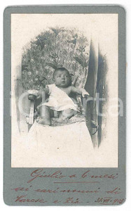 1903 AREA LOMBARDA Ritratto di un neonato di sei mesi - Foto CDV  Fotografia d'epoca, su cartoncino. GOOD/buono  Formato: CDV (6x10 cm) originale e autentica 1