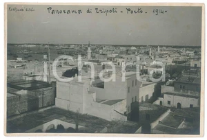 Fotografia d epoca originale 1914 TRIPOLI LIBIA ITALIANA Panorama  Porto  Fotografia 1
