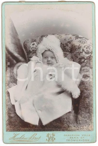 Fotografia d epoca originale 1890 ca TROWBRIDGE WILTSHIRE, UK Portrait of baby girl Kate Winifred  Photo 1