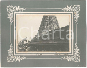 1910 Zsoldos ELEK - INDIA Hindu temple and street market - Photo 28x22 cm  Fotografia d'epoca, montata su cartoncino rigido, che reca la firma del fotografo.FOTOGRAFO: Zsoldos Elek GOOD/buono  Formato: 28x22 cm originale e autentica 1