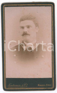 1880 ca MONDOVÌ Rione BREO Ritratto di militare - Fotografia FONTANESI - CDV Fotografia d'epoca, montata su cartoncino rigido. FAIR/discreto Lievi smussature agli angoli Formato: 6x10 cm originale e autentica 1