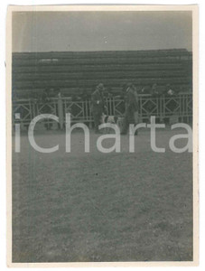 1920 ca BELGIO (?) Cinodromo - Preparazione corsa di cani - Fotografia anonima 3  Fotografia d'epoca. FAIR/discreto Lievi smussature agli angoli, difetti di stampa Formato: 8x6 cm originale e autentica 1