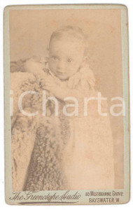 1892 LONDON Portrait of Eric CONSTABLE 11 months - Photo CDV Fotografia d'epoca, montata su cartoncino rigido.FOTOGRAFO: The Greenotype Studio - 110, Westbourne Grove, London GOOD/buono  Formato: 6x10 cm originale e autentica 1