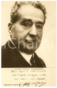 Cartolina originale da collezione 1928 Alfredo TESTONI  Commediografo  CARTOLINE PARLANTI Ed. FORMIGGINI NV 1