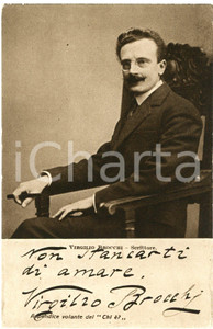1928 Virgilio BROCCHI - Scrittore - CARTOLINE PARLANTI Ed. FORMIGGINI FP NV Cartolina postale d'epoca, non viaggiata. GOOD/buono Lievi abrasioni e piegature angolari Formato: 9x14 cm originale e autentica 1