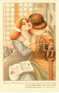 1920 ca AMORI CELEBRI Artista Augusto CAVAZZONI Paolo e Francesca - Cartolina FP Cartolina d'epoca, non viaggiata.  FAIR/discreto Lievi smussature agli angoli Formato: FP originale e autentica 1